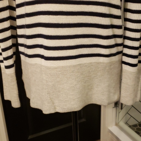 Loft Navy and grey striped sweater - Picture 3 of 7